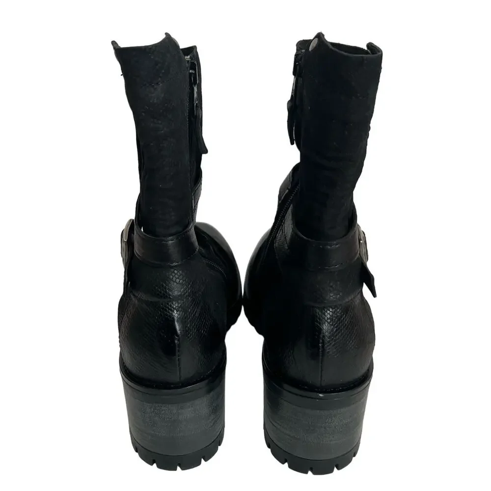 Miz Mooz Marjorie Leather Wraparound Ankle Strap Moto Boots Size 42 EU - Picture 4 of 14